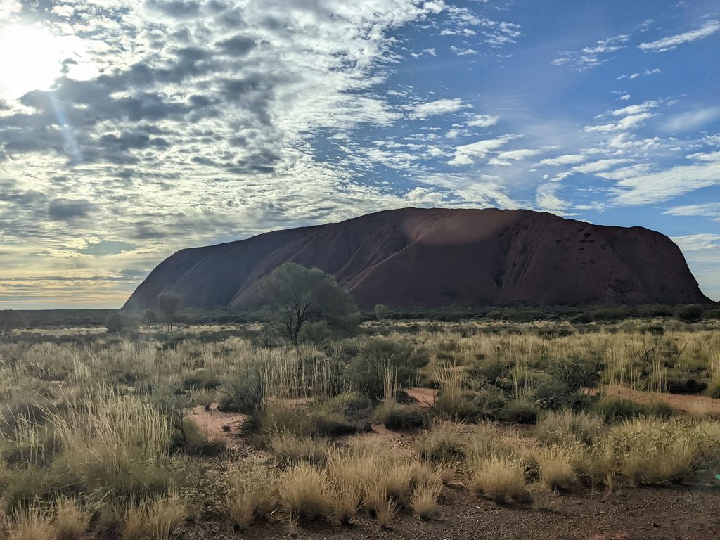 View of Uluru Tuesday morning of my trip and approaching location of grounding meditation