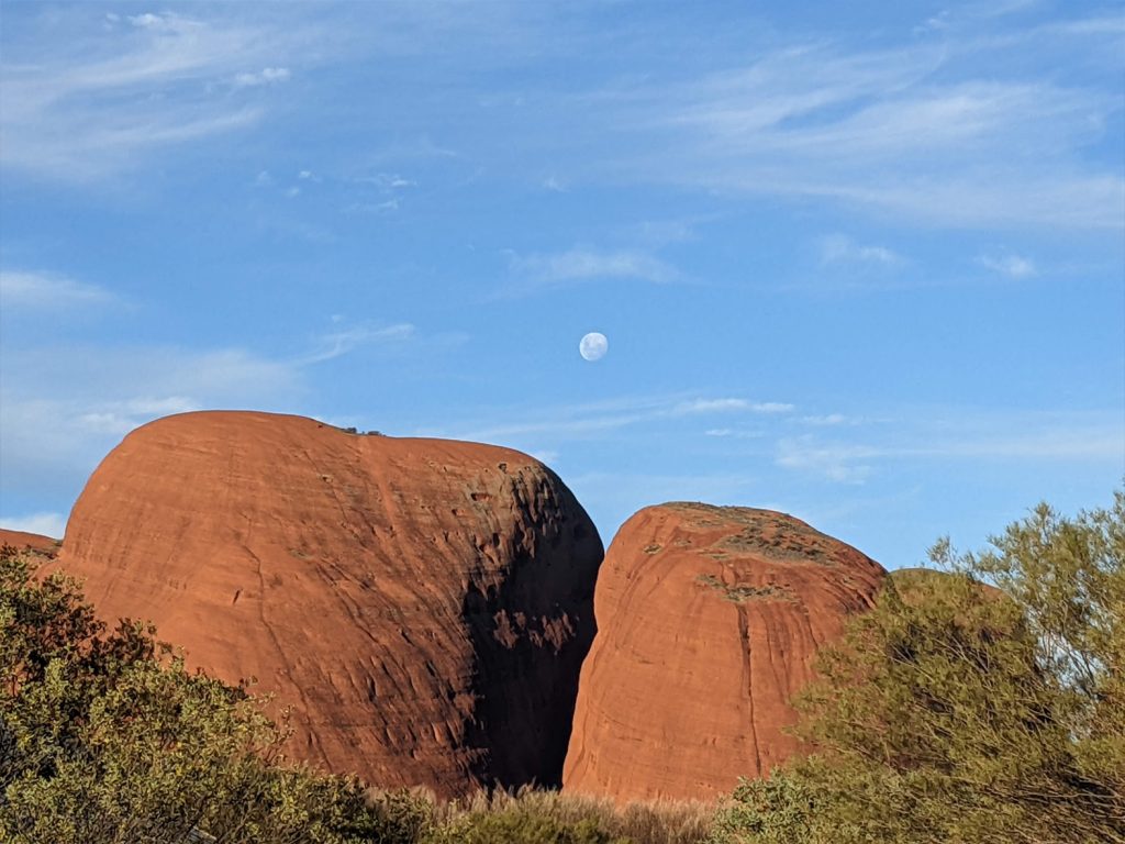 Full moon over walpa gorge Kata Tjuta NT Australia